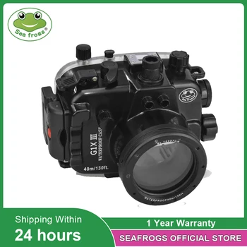 для Canon G1X III Powershot Seafrogs 40m/130ft Подводный водонепроницаемый корпус камеры, чехол G1X Mark III