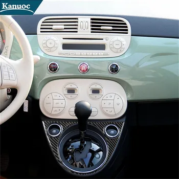 Для Fiat 500 2012 2013 2014 2015, Объемные наклейки для трансмиссии из углеродного волокна, Молдинги для интерьера автомобиля, декоративные аксессуары