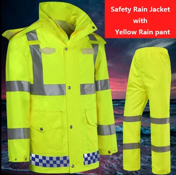 Дождевик Hi vis EN471 водонепроницаемая защитная светоотражающая куртка непромокаемые брюки водонепроницаемая куртка бесплатная доставка