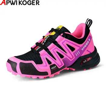 Женские треккинговые горные ботинки, противоскользящие альпинистские походные ботинки, износостойкие дышащие эластичные веревочные шнурки для уличной обуви