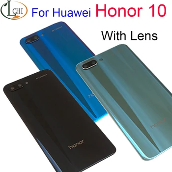 Заднее стекло для Huawei Honor 10, задняя крышка корпуса с объективом задней камеры Для Honor 10, задняя крышка батарейного отсека, замена COL-L29