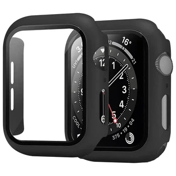 Защитная пленка для экрана Apple Watch case 45 мм 44 мм 42 мм 41 мм 40 мм 38 мм Аксессуары Стекло + Крышка Apple watch series 8 7 3 6 SE 5 4 3