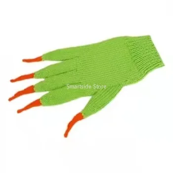 Зимняя коллекция Five Fingers Теплые Модные Ведьмины Зеленые Вязаные Шерстяные Перчатки с Динозавром-Монстром Модные Перчатки-Варежки