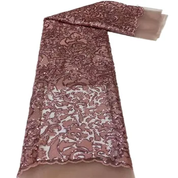 Знакомая африканская кружевная ткань 2022 Новейшая индийская ткань Сари Высококачественный тюль С блестками Кружевная ткань для свадебного платья CD31401