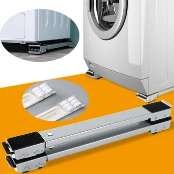 Инструмент для перемещения подставки для стиральной машины из 2 предметов, Регулируемое основание для холодильника, Подвижный роликовый кронштейн, Колесо для подставки для холодильника Для ножек мебели