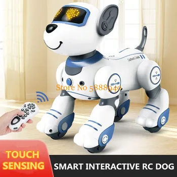 Интеллектуальный Радиоуправляемый робот-собака 2.4 G, Интерактивное сенсорное управление, Подвижная Танцевальная музыка, Дистанционное управление, Трюк, игрушка для выгула робота-собаки