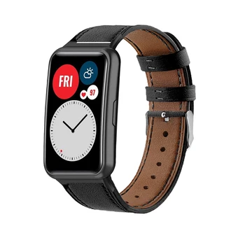 Кожаный ремешок для Huawei Watch FIT Strap Аксессуары для умных часов из натуральной кожи смарт-браслет Huawei Watch fit Strap