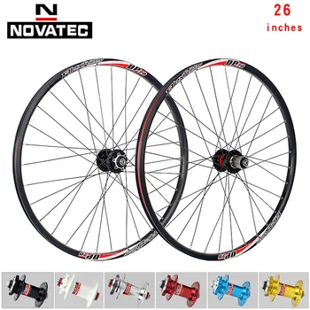 Колесная пара горного велосипеда Novatec 26 дюймов D041/D042 Алюминиевый V-образный тормоз/дисковый тормоз DP20/DH19 4 подшипника 7-11 скоростных велосипедных колес 32H