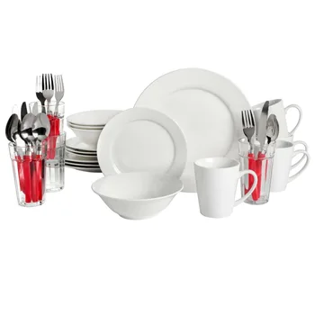 Комбинированный набор посуды Gibson Home Regal White II из 32 предметов, сервировочная посуда, Кухонная посуда, обеденные тарелки