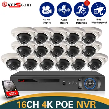 Комплект 4K CCTV System NVR Kit 8MP Super Outdoor Motion Detection Security IP-камера Аудио H.265 + 16CH POE NVR Видеонаблюдение se