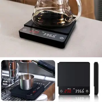 Крошечные весы для приготовления капельного кофе с таймером Высокой точности 3 кг/0,1 г Перелейте На весы для приготовления капельного Эспрессо с ЖК-дисплеем с подсветкой D2N5