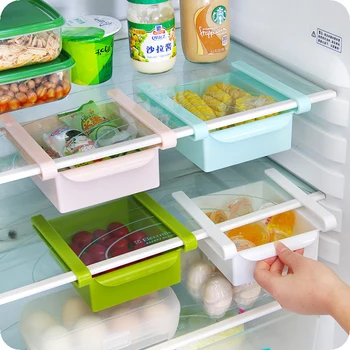Кухонная Регулируемая Растягивающаяся Корзина для хранения холодильника Органайзер Выдвижные Ящики для холодильника Стеллаж для хранения Свежих разделительных слоев