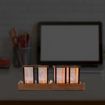Ламповые часы Nixie, деревянные цифровые часы, простая настройка будильника и отображение времени - ретро-подарок для украшения вашего рабочего стола и спальни