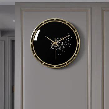 Легкие Роскошные Простые Настенные часы в Скандинавском Стиле из чистой Меди, Креативные часы для гостиной, Настенные часы Декоративного Искусства, Настенные часы