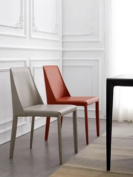 Легкий Роскошный Обеденный стул Современное седло из натуральной кожи, Обеденный стол для отдыха, Домашний стул с скандинавской спинкой, мебель для кафе в отеле
