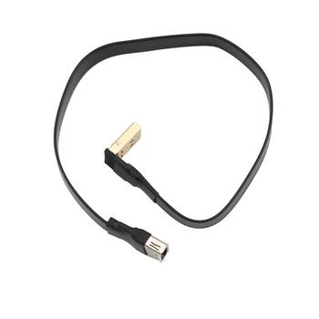 Ленточный удлинитель DisplayPort Мужской-женский Плоский кабель с защитой от электромагнитных помех FPC DP Угловой разъем (P3-P4), 30 см