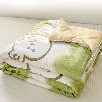 Летнее стеганое одеяло с кондиционером, Выстиранный хлопок, ощущение прохлады, Тонкое Одеяло, Одноместное, двуспальное, Queen Size, Стеганое одеяло для сна