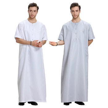 Летние Абайи 2023 Eid Musulman De Mode Homme Man Абайя Мусульманское Платье Халат Саудовская Аравия Клединг Маннен Кафтан Оман Исламская Одежда