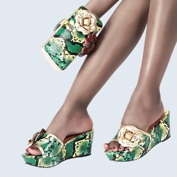 Летние Женские тапочки в нигерийском стиле от итальянского дизайнера 2022, роскошные туфли на высоком каблуке и сумка со стразами в комплекте для свадебной вечеринки