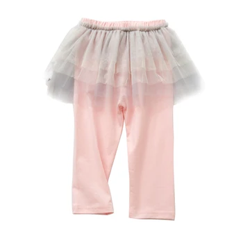 Летние леггинсы для девочек с юбкой-вуалью, укороченные брюки с эластичным поясом, костюм для выступлений, юбка для танцев, детская повседневная одежда