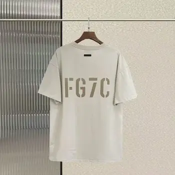 Летняя брендовая футболка Essentials, модный логотип FG7C, короткий рукав, уличный хип-хоп для мужчин и женщин100% Хлопковые футболки