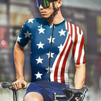 Летняя мужская одежда для отдыха и спорта, модная одежда для велоспорта, 3D День независимости, с короткими рукавами и круглым вырезом, мужская повседневная