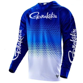 Летняя рубашка для мотокросса MTB с длинным рукавом 2022, Синяя Рубашка для горных велосипедов, Трикотажный топ для скоростного спуска