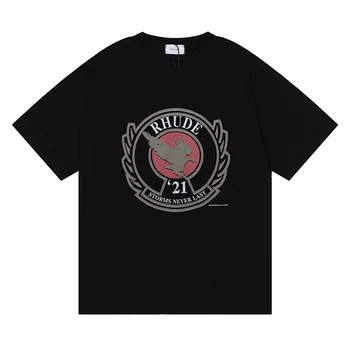 Летняя хлопковая футболка с короткими рукавами американского бренда Tide R в стиле хип-хоп с мультяшным принтом для мужчин и женщин
