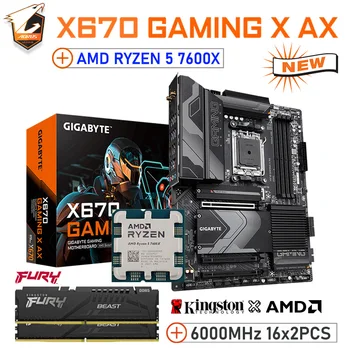 Материнская плата AM5 DDR5 AMD Ryzen 7000 Series CPU Gigabyte X670 GAMING X AX Socket Материнская плата AM5 AMD X670 7600X AM5 CPU Combo Новая