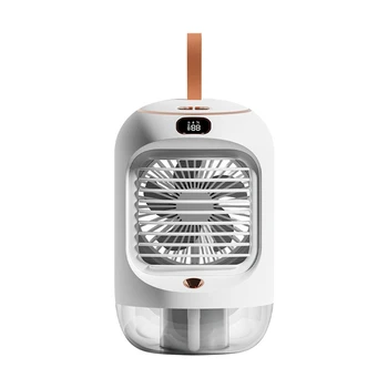Машина для холодной воды, Вращающийся вентилятор для увлажнения Воздуха, Мини Настольный вентилятор с качающейся головкой, USB-зарядка, Ночной светильник, вентилятор