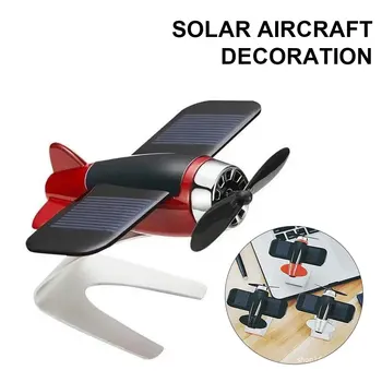 Мини-автомобильный освежитель воздуха, модель самолета на солнечной батарее с массивным ароматным автомобильным орнаментом для диффузора аромадиффузора, аксессуары для автодекора