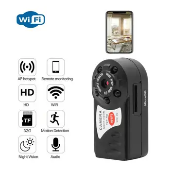 Мини-камера 1080P WiFi Инфракрасного ночного видения, Беспроводная IP-камера, видеокамера DV DVR, Рекордер, Маленькая камера для защиты безопасности