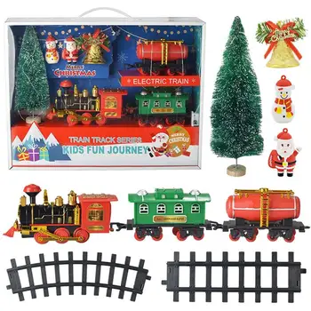 Мини-электрический Рождественский поезд со светом и звуком, поезд для раннего обучения, высококачественные игрушки для детей