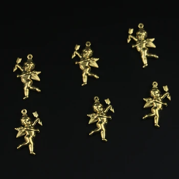 Мода 29,3 * 16,4 мм, латунное стереоскопическое одиночное ожерелье в форме маленького Ангела, серьги, Подвеска, Латунные ювелирные аксессуары