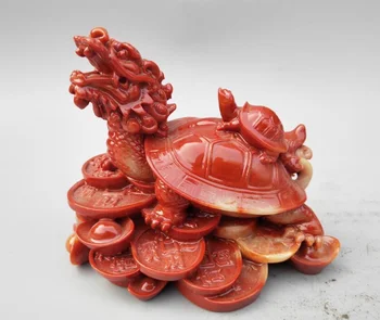 Модная коллекционная китайская статуэтка черепахи-дракона из камня Шушань