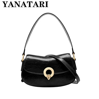 Модные Женские сумки YANATARI из спилка, подмышечные сумки, женская сумка через плечо в стиле ретро, Женские сумки-мессенджеры в форме сердца, карман с клапаном