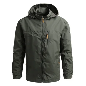 Мужская куртка Весна 2023, уличная Ветрозащитная Водонепроницаемая куртка для альпинизма, кемпинга, Ветровка с капюшоном, пальто с карманом на молнии