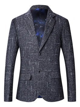 Мужские новые Высококачественные деловые Блейзеры в британском стиле, приталенный крой, Мужской Весенне-Осенний Модный высококачественный костюм, куртка, пальто Большого размера