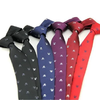 мужской галстук в обтяжку 6 см с бантом на шее мультяшный череп свадебный повседневный полиэстер 1200 толщиной деловой красный черный синий фиолетовый