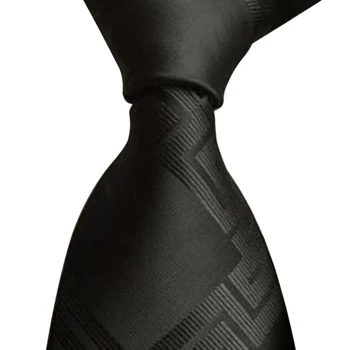Мужской Классический черный тканый Жаккардовый деловой Галстук, повседневный галстук, деловой аксессуар, сплошной цвет