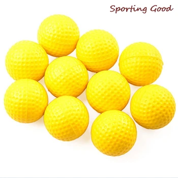 Мячи для гольфа для занятий спортом на открытом воздухе Пластиковые Желтые 10 шт. Цельные Мягкие Эластичные Высокого качества 70