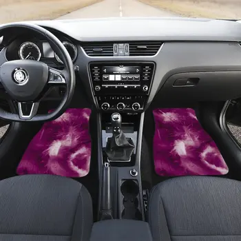 Набор автомобильных ковриков с фиолетовыми перьями в стиле абстрактного искусства, передние и задние коврики для автомобиля, Автомобильные аксессуары