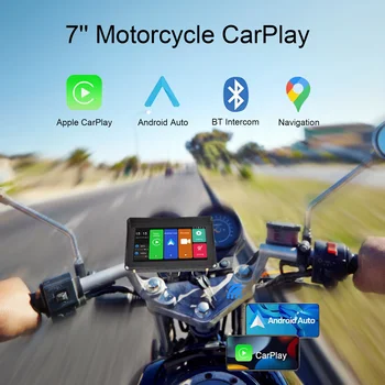 Навигатор для мотоцикла емкостью 1200 мАч, 7-дюймовый сенсорный экран IPX7, водонепроницаемый монитор CarPlay для мотоцикла, беспроводной Apple CarPlay Беспроводной Andr