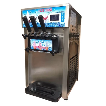 Настольный Мини-автомат для приготовления мягкого мороженого с серебряной Столешницей из нержавеющей Стали, 3 вида мороженого с бесплатной доставкой