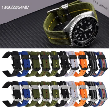 Нейлоновый ремешок Удобный тканевый браслет Браслет 18 мм 20 мм 22 мм 24 мм Спортивный нейлоновый браслет с длинным ремешком для Samsung Galaxy Watch