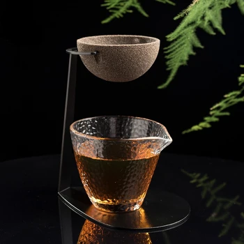 Непористая чайная утечка справедливая чашка глиноземная руда керамический чайный фильтр кронштейн фильтра высокотемпературная стеклянная мужская чашка