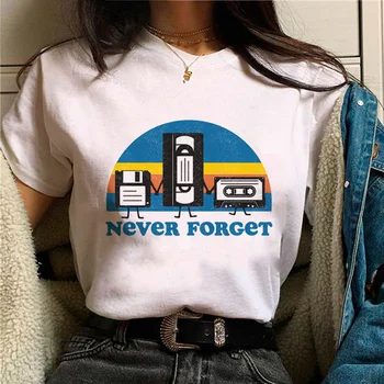 Никогда не забывайте футболки, женская летняя уличная футболка для девочек, забавная одежда из аниме 2000-х годов