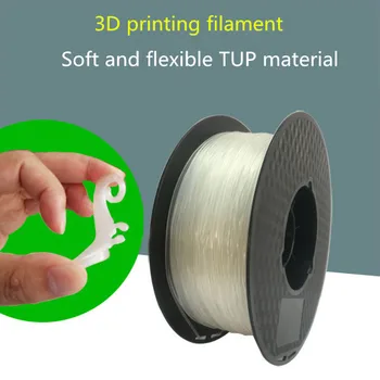 нить для 3D-печати Эластичный ТПУ мягкий Эластомер TPU Материал 1,75 мм Расходные материалы 1 кг для 3D-принтера, 1 катушка, прозрачный цвет