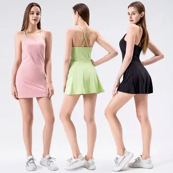 Новая Соединенная юбка для йоги, тенниса, фитнеса, Спортзала, Сексуальные быстросохнущие спортивные Леггинсы, юбка для гольфа с защитой от ходьбы, Мягкая дышащая юбка