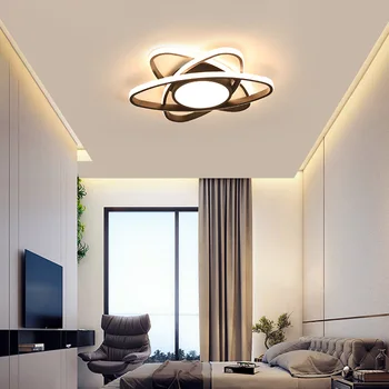 Новое поступление, черно-белая светодиодная потолочная люстра для гостиной, кабинета, спальни, домашнего освещения, алюминиевые люстры, светильники AC110-220V